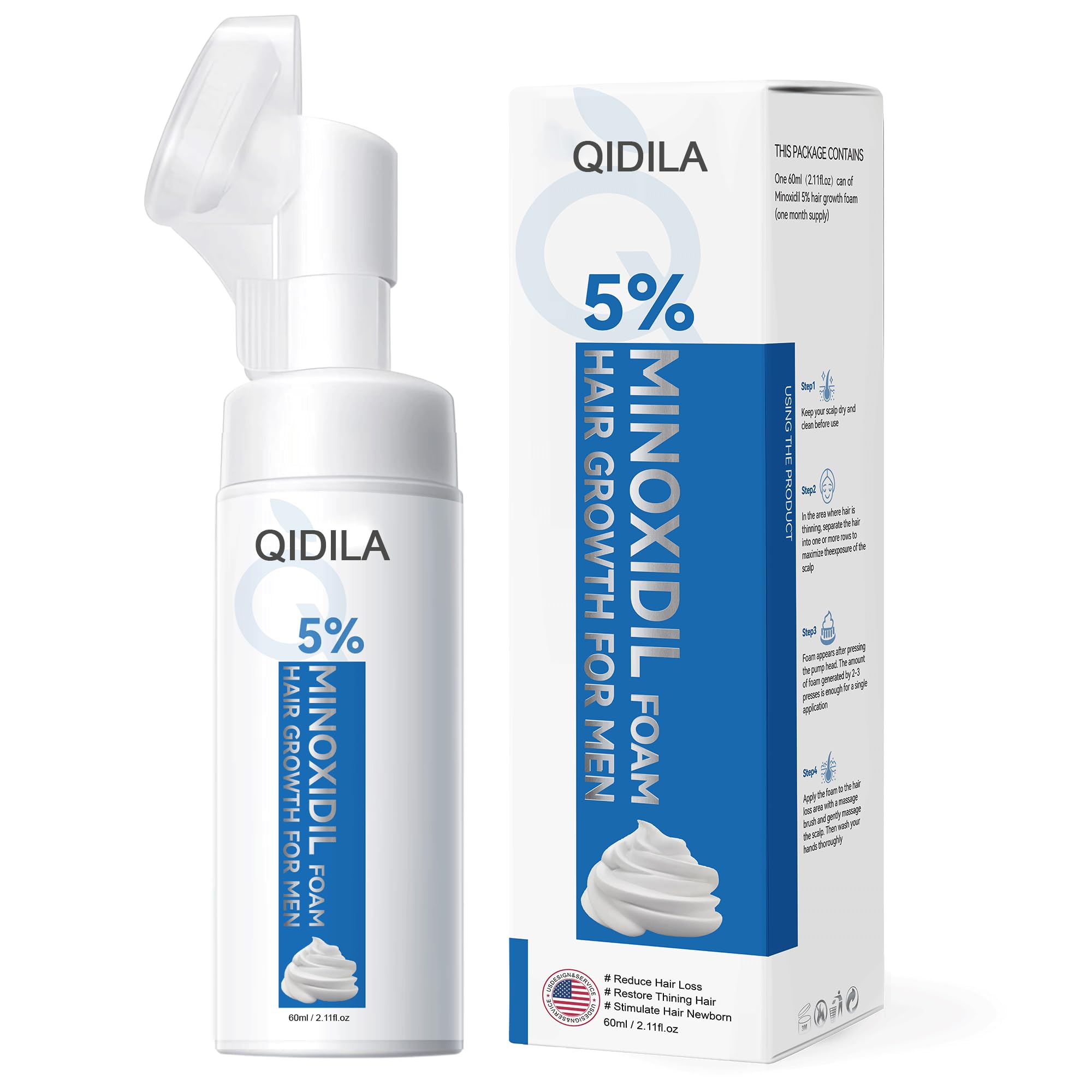 Amazon.com : QIDILA 5% Minoxidil Foam for Men Hair and Beard