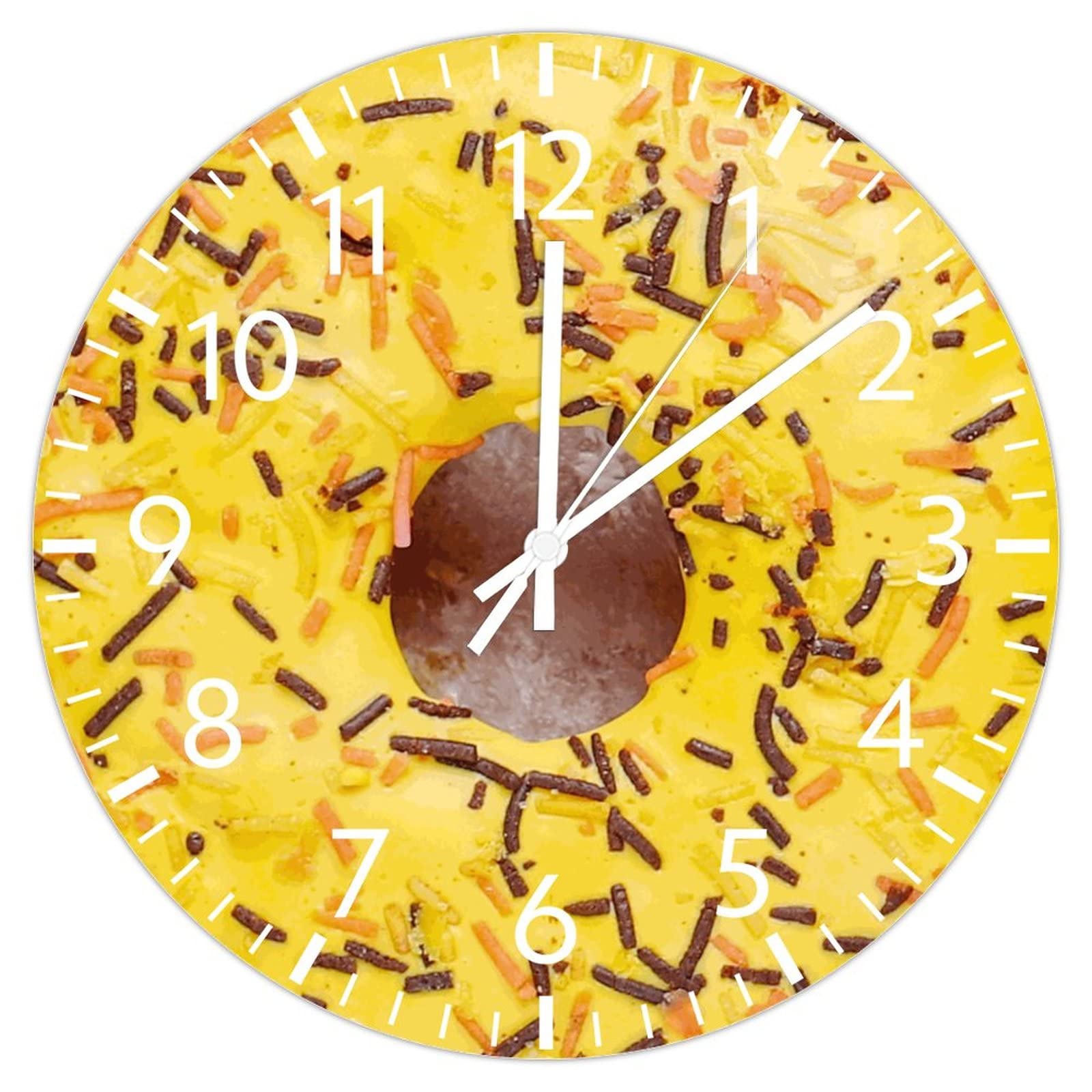 Horloge murale silencieuse donut en PVC de 30,5 cm fonctionnant sur piles