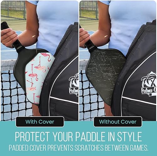 Vista 161 de Palms-O-Aces Pickleball Paddle Sleeve Lightweight Padded Canvas Covers for Paddles Protective Racket Case with zipper Standard & Elongated