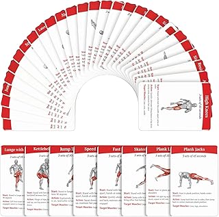 Tarjetas de Entrenamiento | Guía de 36 Cartas de Fitness Portátiles | Guía de Ejercicios de Entrenamiento,para Mujeres, Hombres, Hogar, Actividades al aire