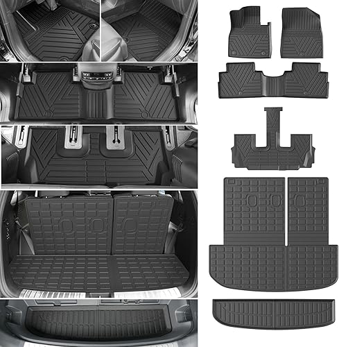 Miniatura 7 de powoq Compatible con Hyundai Palisade 2020-2023, tapete de respaldo de revestimiento de carga TPE detrás de la tercera fila, protector de asiento