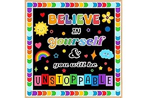 BELIEVE in YOURSELF Classroom Bulletin Board Decoration Set: Motivational Cutouts Bulletin Board...