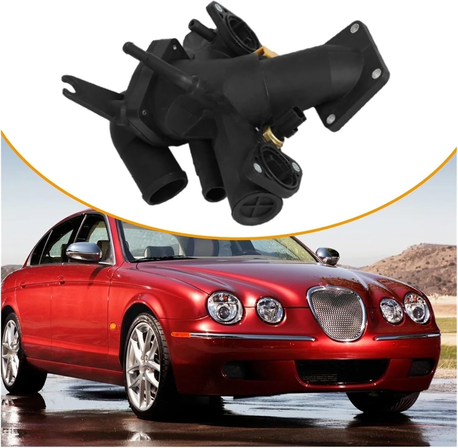Engine Coolant Thermostat Housing AJ811793,AJ810214 for Jaguar S-Type XJ8 XKR XF 4.2 V8