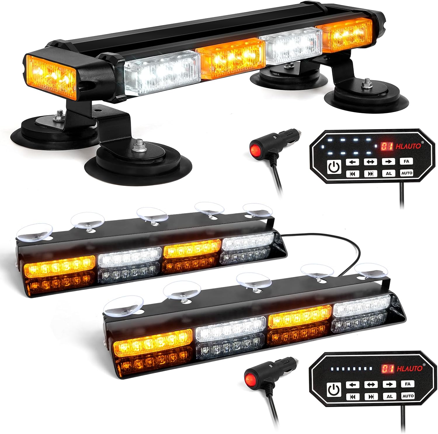 Baceyong 1 Pair LED Dash Strobe Lights, 2-in-1 Emergency Dash Strobe