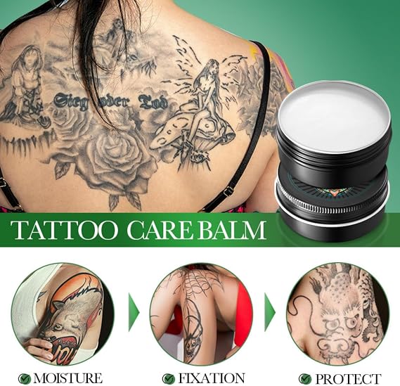 Tattoo Balm & Healing Cream Aftercare – Moisturizing Tattoo Butter for Fast Recovery, Soothing Numbing Relief & Skin Protection – Tattoo Alternative (Black-60g, One Size)