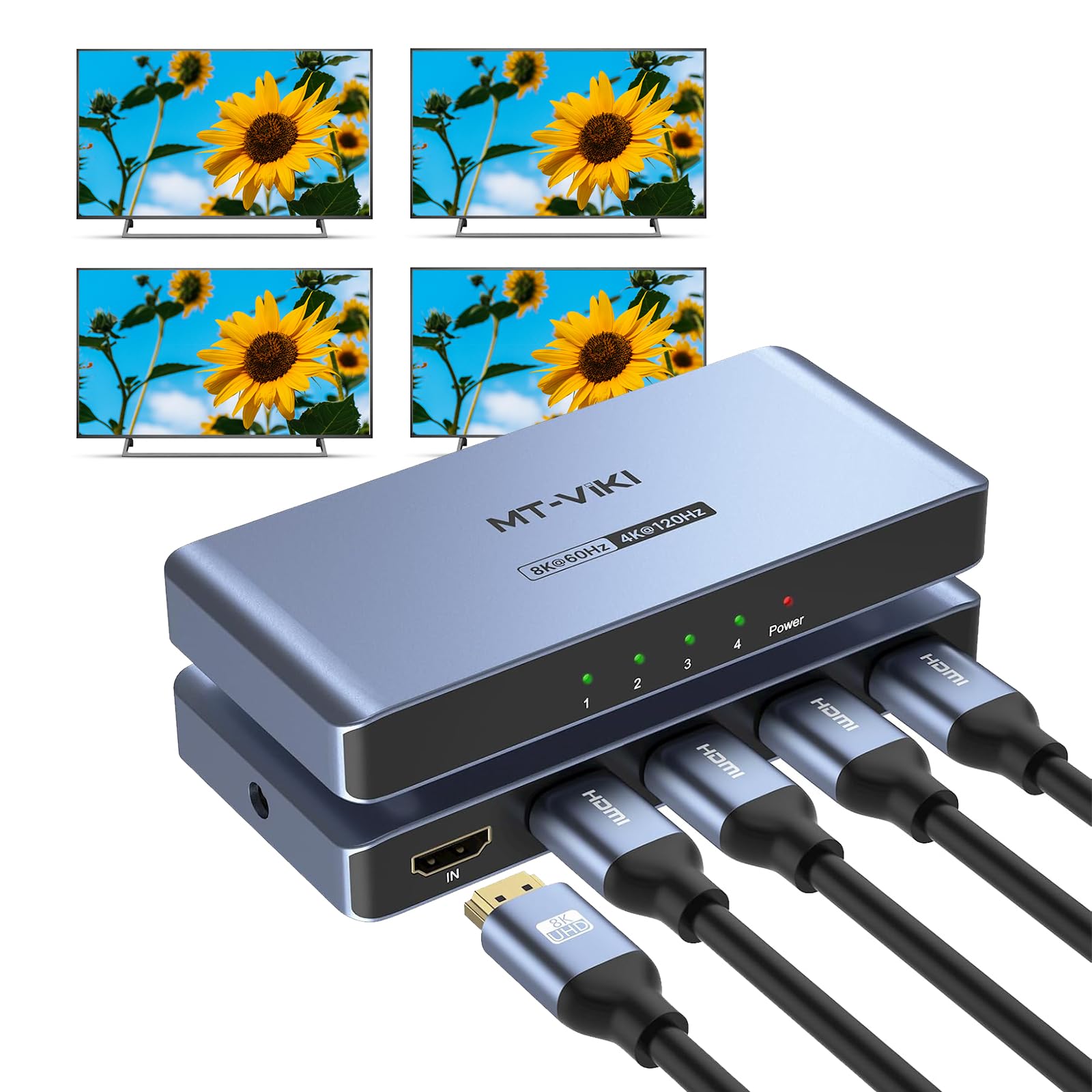 MT-VIKI 8 PORT HDMI SPLITTER HDMI分配器 Amazon | MT-VIKI HDMI 分配器 1入力8出力 HDMIスプリッター 4K@30Hz