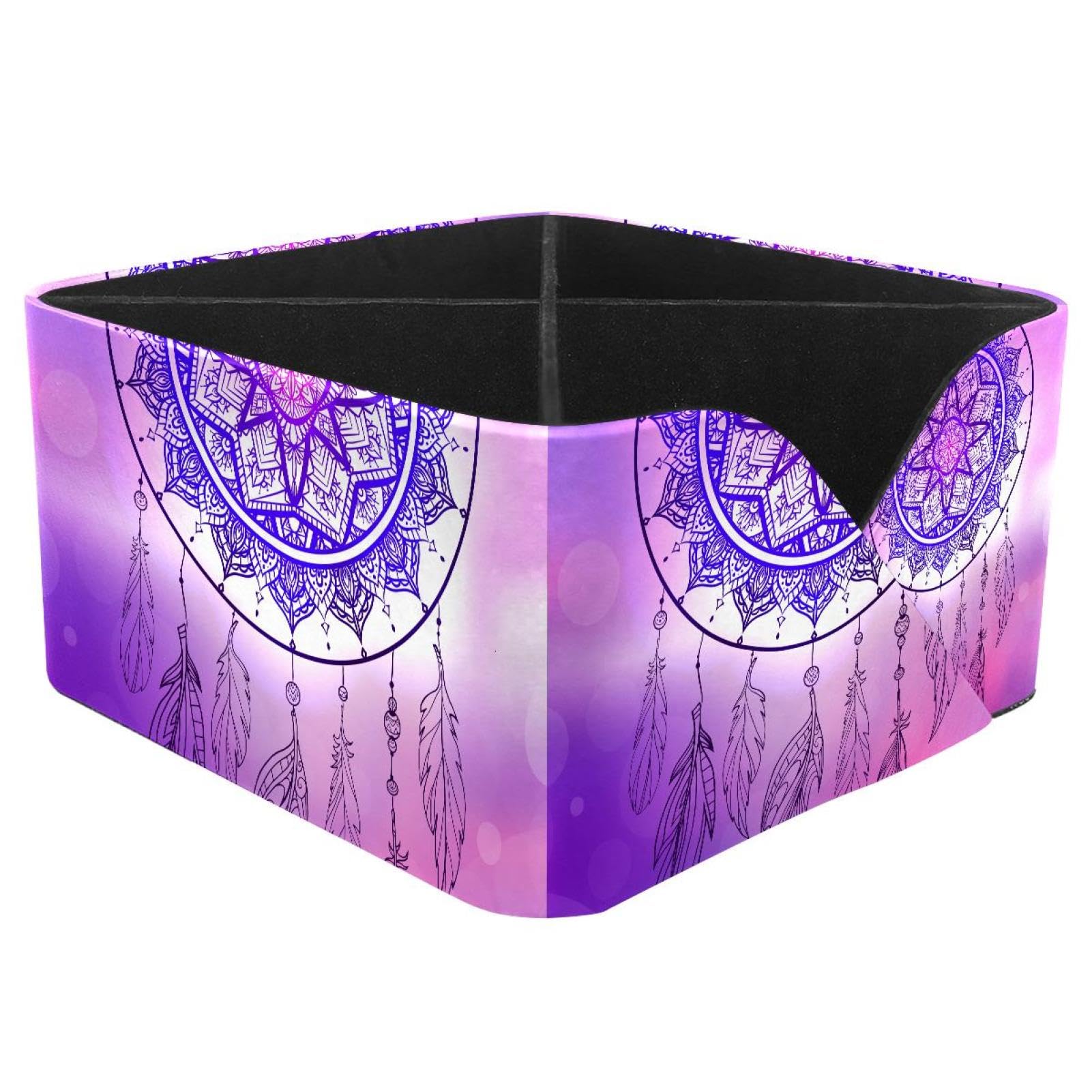 KengjuTesu Tribal Dreamcatcher Desktop Organizer Pen Holder, Rectangular Pencil Cup for Office, Study and Makeup Stations