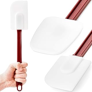 Pro Grade, Heavy Duty Spatula and Spoonula Combo Pk. Long, Heat Resistant 14" Silicone Scrapers Perfect for Nonstick Cookw...
