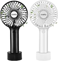 Miady 2-Pack 5000mAh Upgraded Handheld Fan - 3 Speeds, 7-20H USB-C Battery, Strong Wind Portable for Travel Office Outdoor