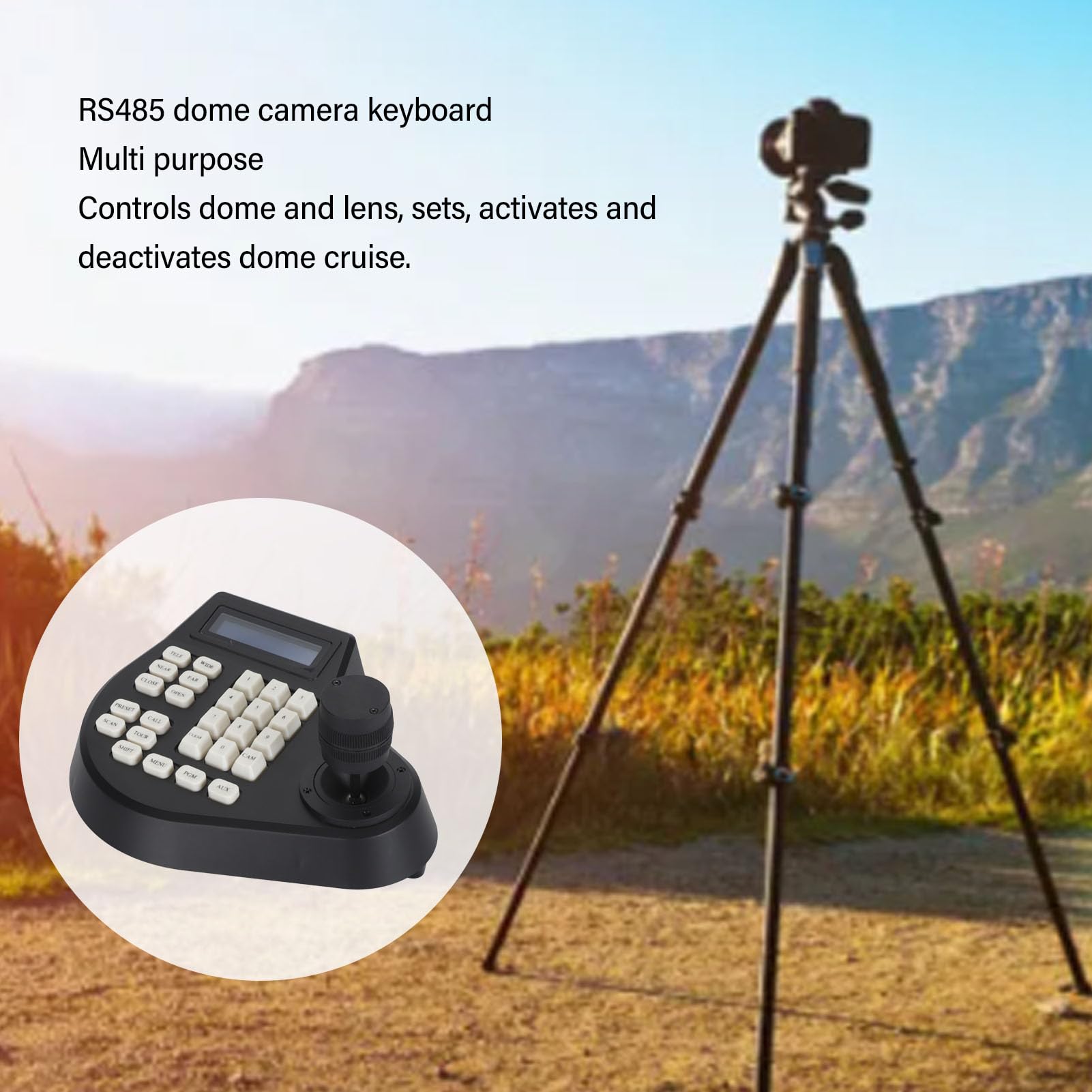 Dpofirs Controller Joystick 3D per Telecamera PTZ, Controller Tastiera Joystick per Telecamera Dome, Tastiera Telecamera Analogica PTZ, Controller Telecamera Speed Dome PTZ con (Spina