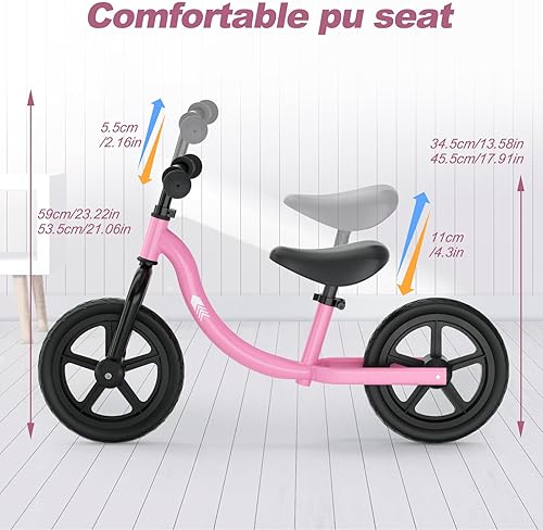 Miniatura 3 de Glaf Bicicleta de equilibrio para niños de 2 años, caminante para bebés de 18 meses a 5 años, regalos de cumpleaños, 12 pulgadas, sin pedales,