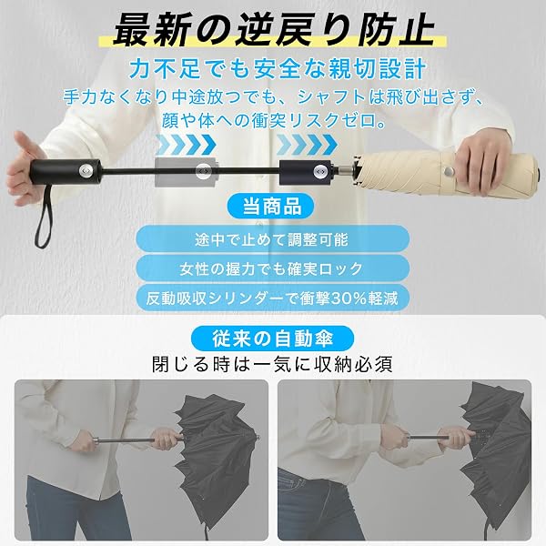 YORIYOI 折りたたみ傘【形状記憶×uvカット100%完全遮光】逆戻り防止機能 折り畳み傘 晴雨兼用 日傘 UPF50+ 紫外線遮断 5秒でたためる傘 ワンタッチ自動開閉 折畳み傘 熱中症対策 折畳傘 レディース 超軽量230g - 4
