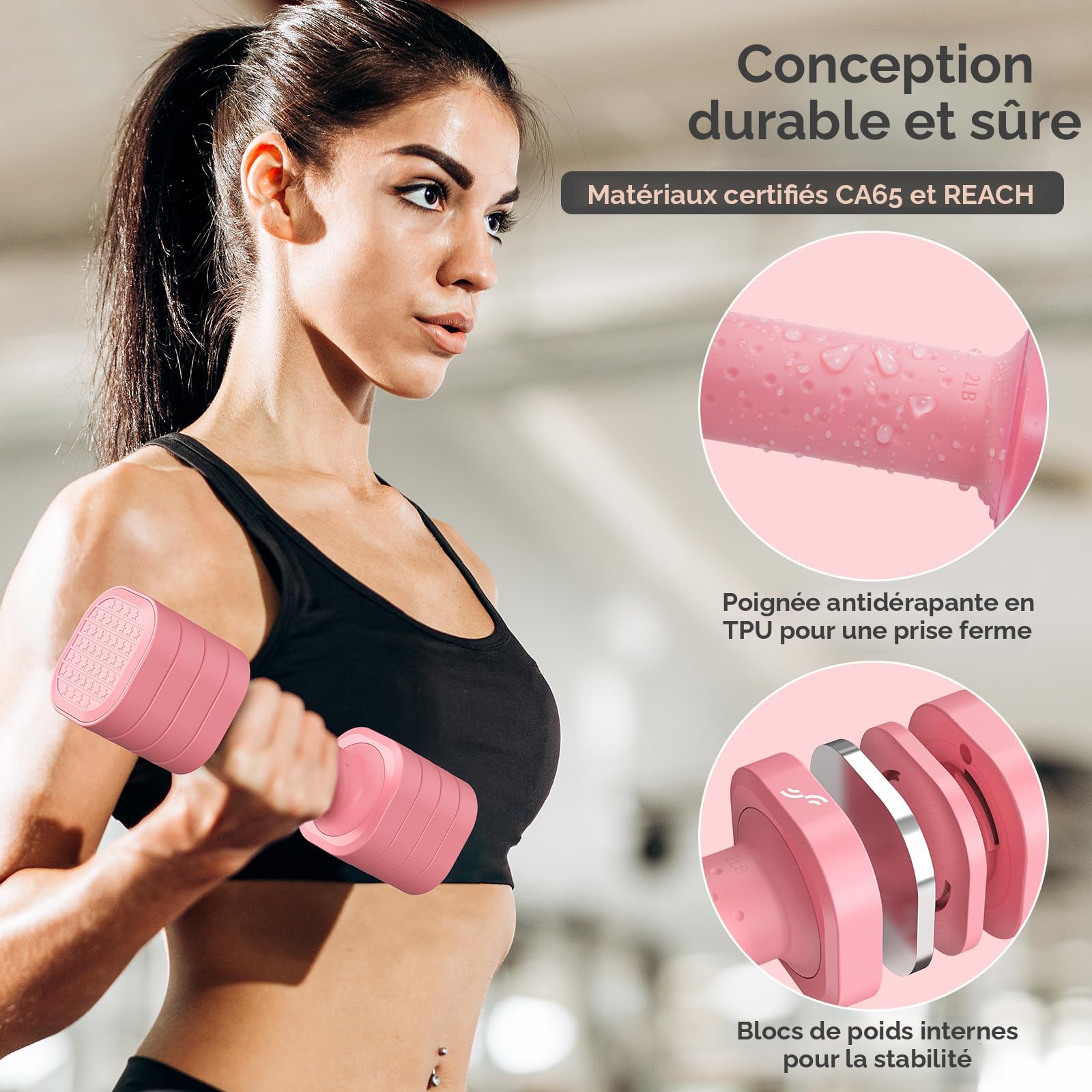 Paire D'haltères Ajustables Bowflex 2,5 à 24 Kg Pour Entrainement En Homegym Powerblocks