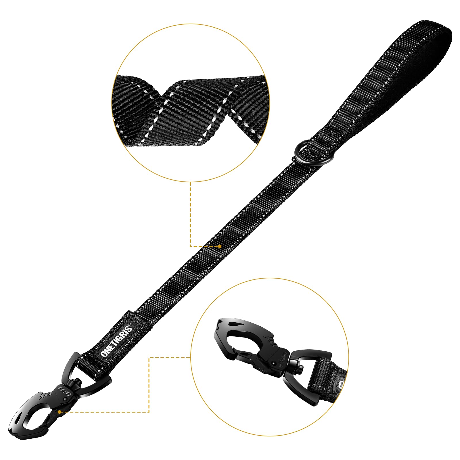 OneTigris Guinzaglio Ammortizzato Per Cani Grande 51 Cm, Estensibile E Riflettente