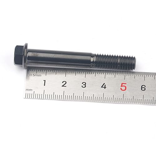 Miniatura 2 de Tornillo de cabeza de brida hexagonal de titanio pequeño M8 15 20 25 30 35 40 45 50 55 60 2.559 in x 0.049 in para modificación de automóvil de