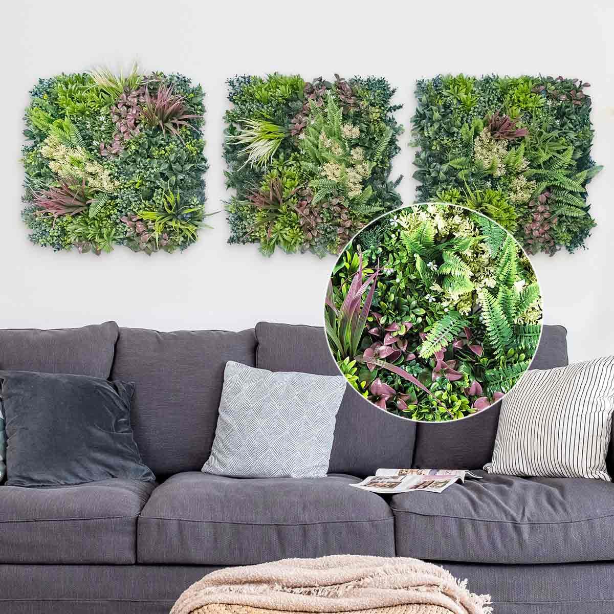 Künstliche Pflanzenwand-Paneele 60x40 Cm (2 Stück) – Grüne Blätter, UV-beständig, Für Innen & Außen