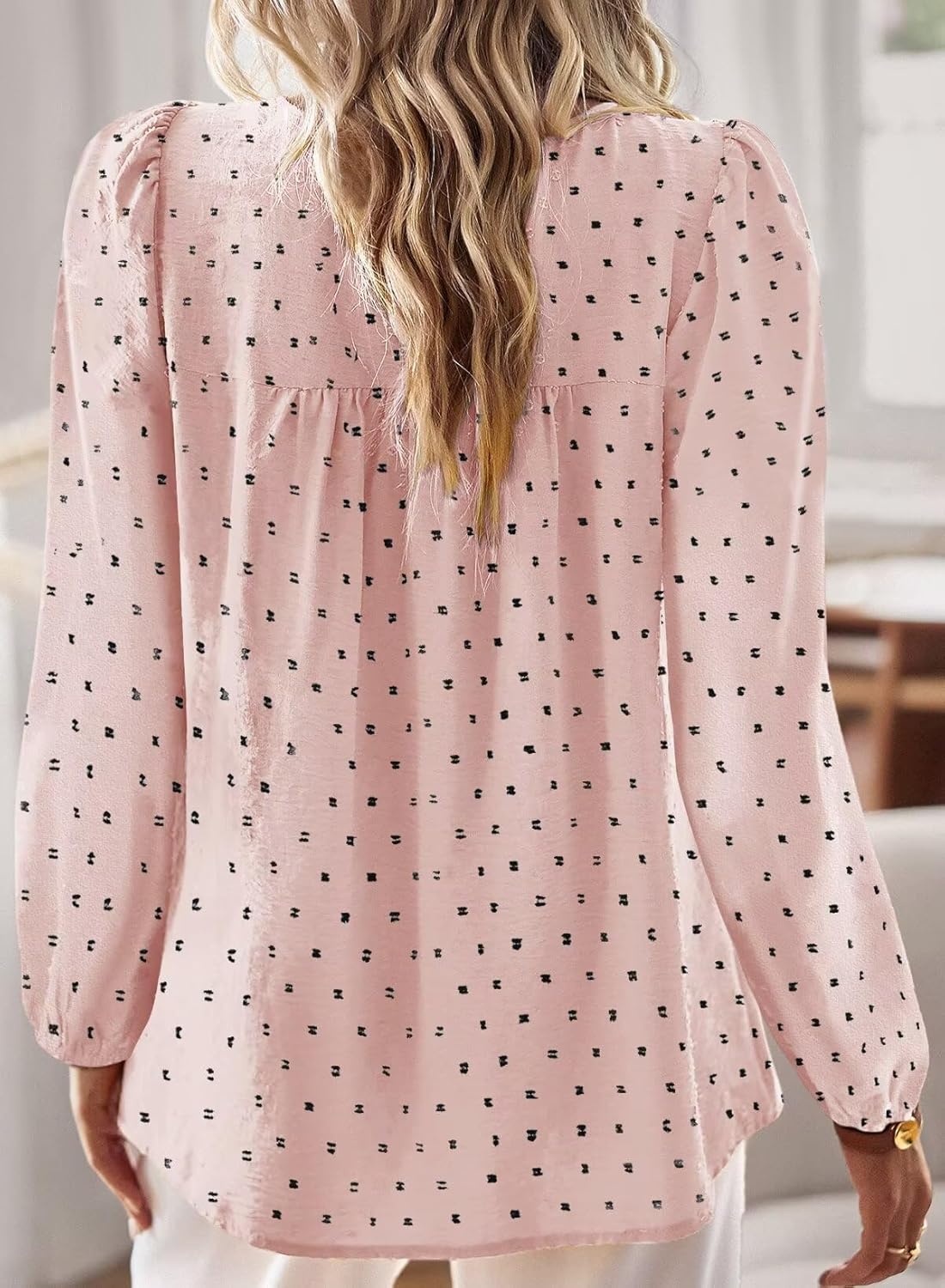 Boho Tops for Women Long Sleeve Shirts Crewneck Flowy Womens Blouses Dressy Casual Lace Hem Clothing Trendy 2026 - Image 3