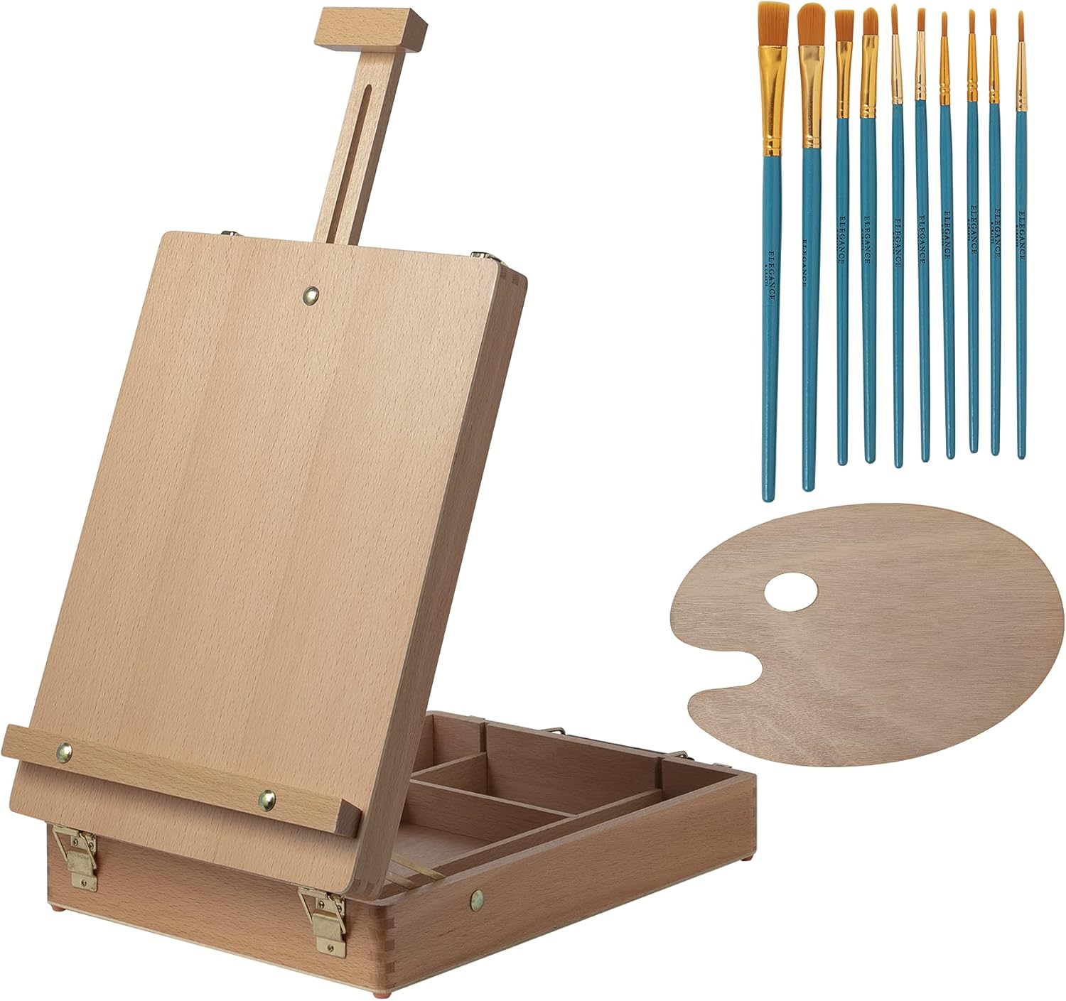 Tabletop Easels For Painting Canvas - Table Top Easel with Palette and 10 PCS Brush Set, Wooden Tabletop Easel Painting Kits with Storage and Adjustable Support, Arts & Crafts Easels for Adults & Kids : Arts, Crafts & Sewing