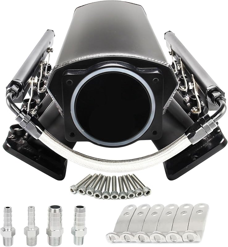 Coletor de admissão GSTP para LS1 LS2 LS6 com porta cathedral e entrada de 92 mm – Preto