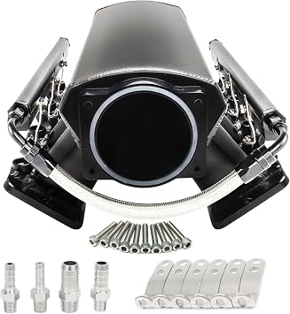 For LS LS1 LS2 LS6 Intake Manifold with Cathedral Port Compatible with Chevy 4.8 5.3 5.7 6.0 L 102MM Black