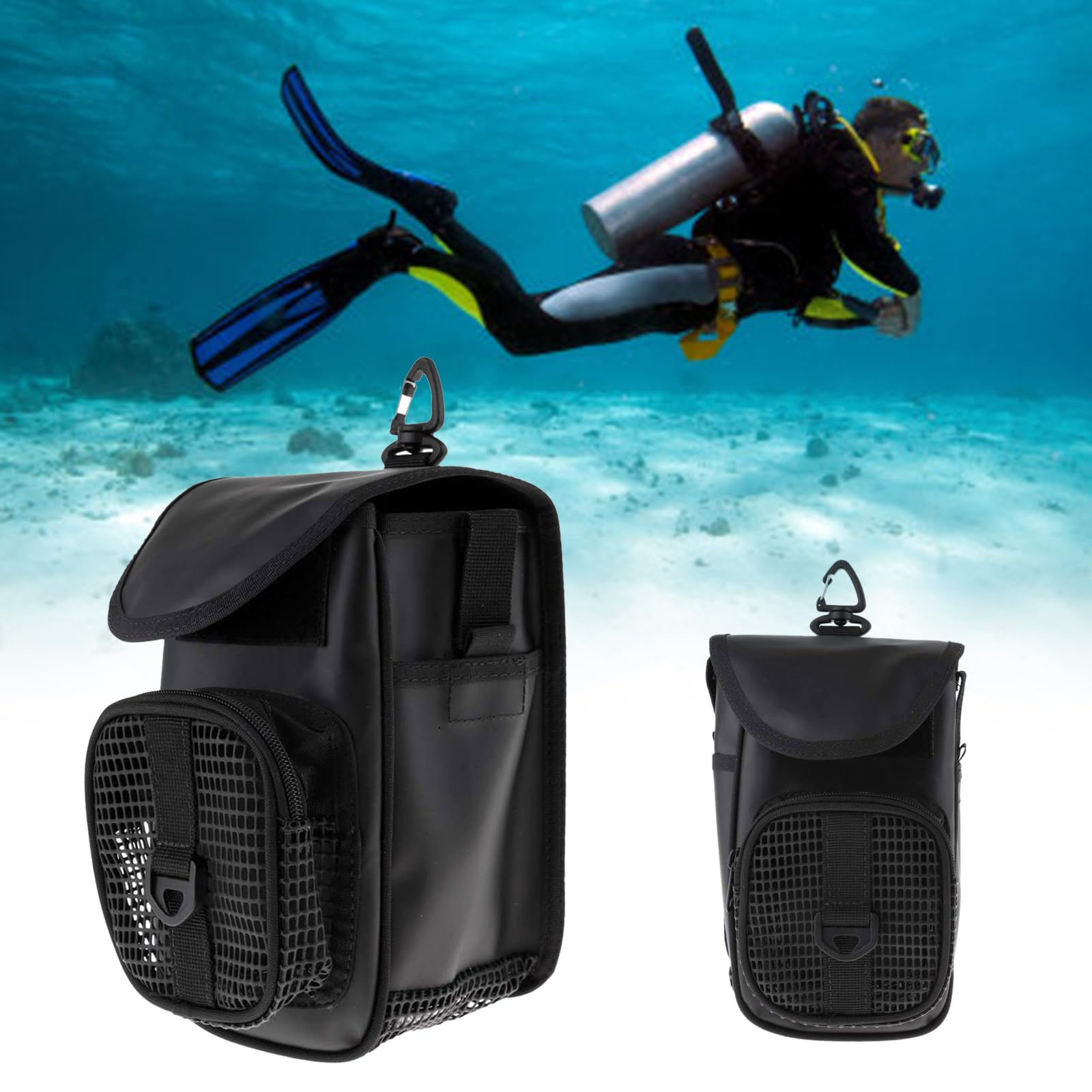Scubas Diving Reel Bag Safe Marker Boe Carriers Mesh Bag Clip Mesh Sacchetti di stoccaggio subacquee Attrezzature subacquee Supporto per attrezzi per sport acquatici