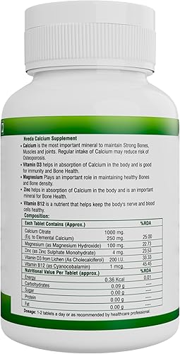 Miniatura 2 de Suplemento de calcio de 1,000 mg con vitamina D, magnesio, zinc y vitamina B 12 para hombres y mujerespara inmunidad, apoyo óseo y articular -