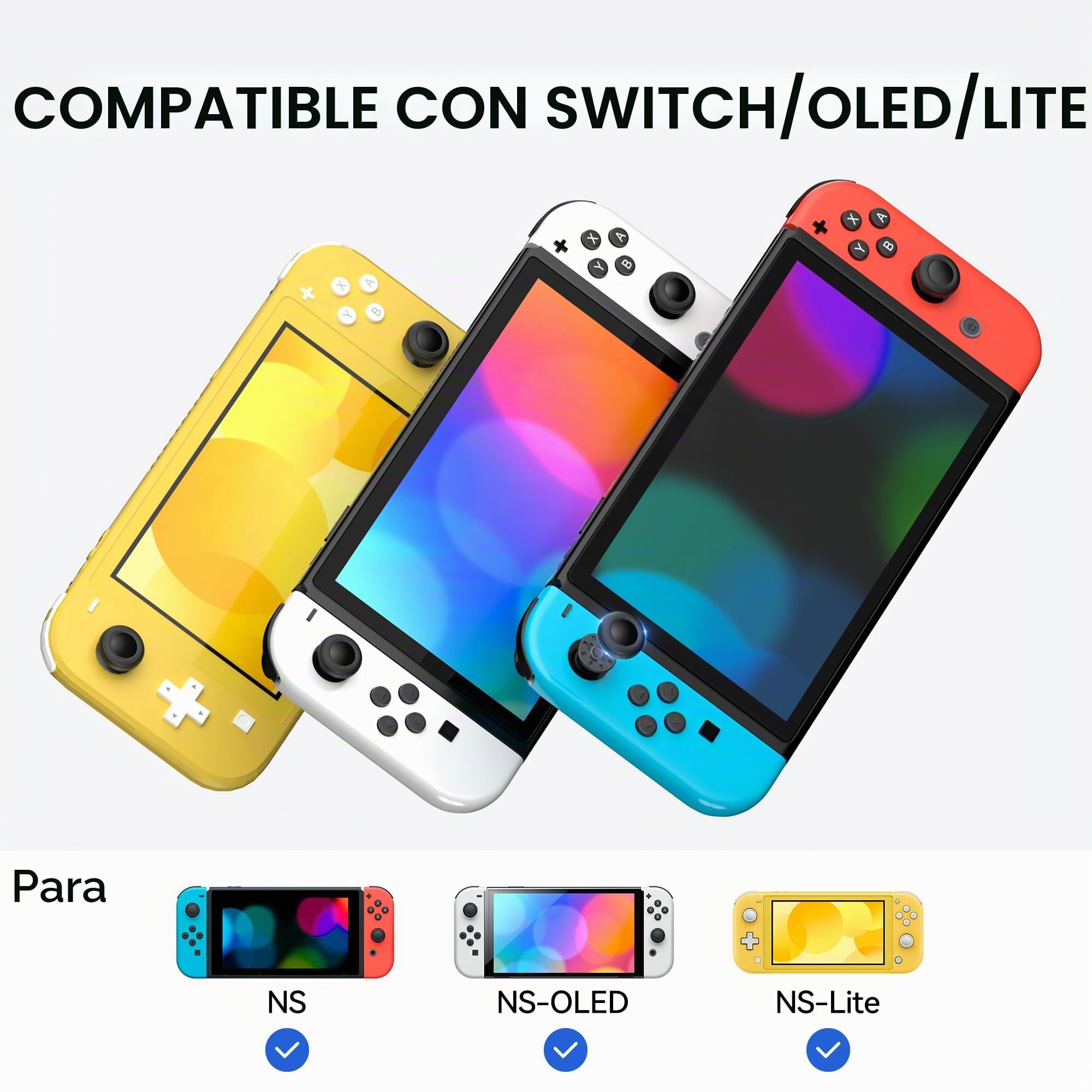 Agarres para el Pulgar para Nintendo Switch - Antideslizantes - Textura láser - Resistentes al Desgaste - Capuchón de Reemplazo Joystick para Mando Switch/OLED/Lite, 10 Tapas
