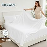 Lane Linen Double Bed Sheets 6pc Set 24" Deep Pocket - White | Cooling Sheets, 2 Bonus Pillowcases, Double Brushed Microfiber, OEKO-TEX Certified, Wrinkle Free