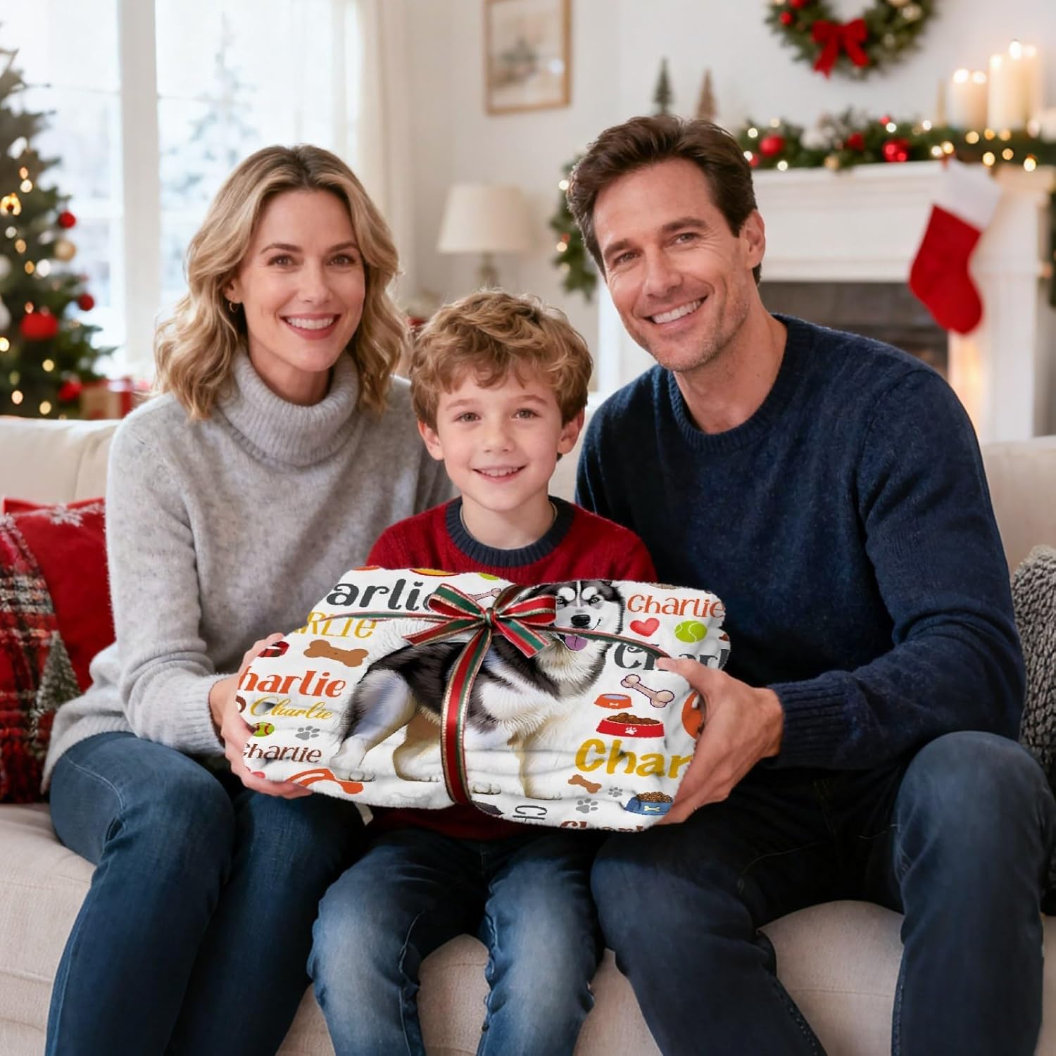 Personalized Dog Blanket Gifts for Pet Lovers, Custom Pet Name Blanket, Ultra Soft Customized Puppy Throw Blanket for Couch Bed Travel, Siberian Husky - Image 7