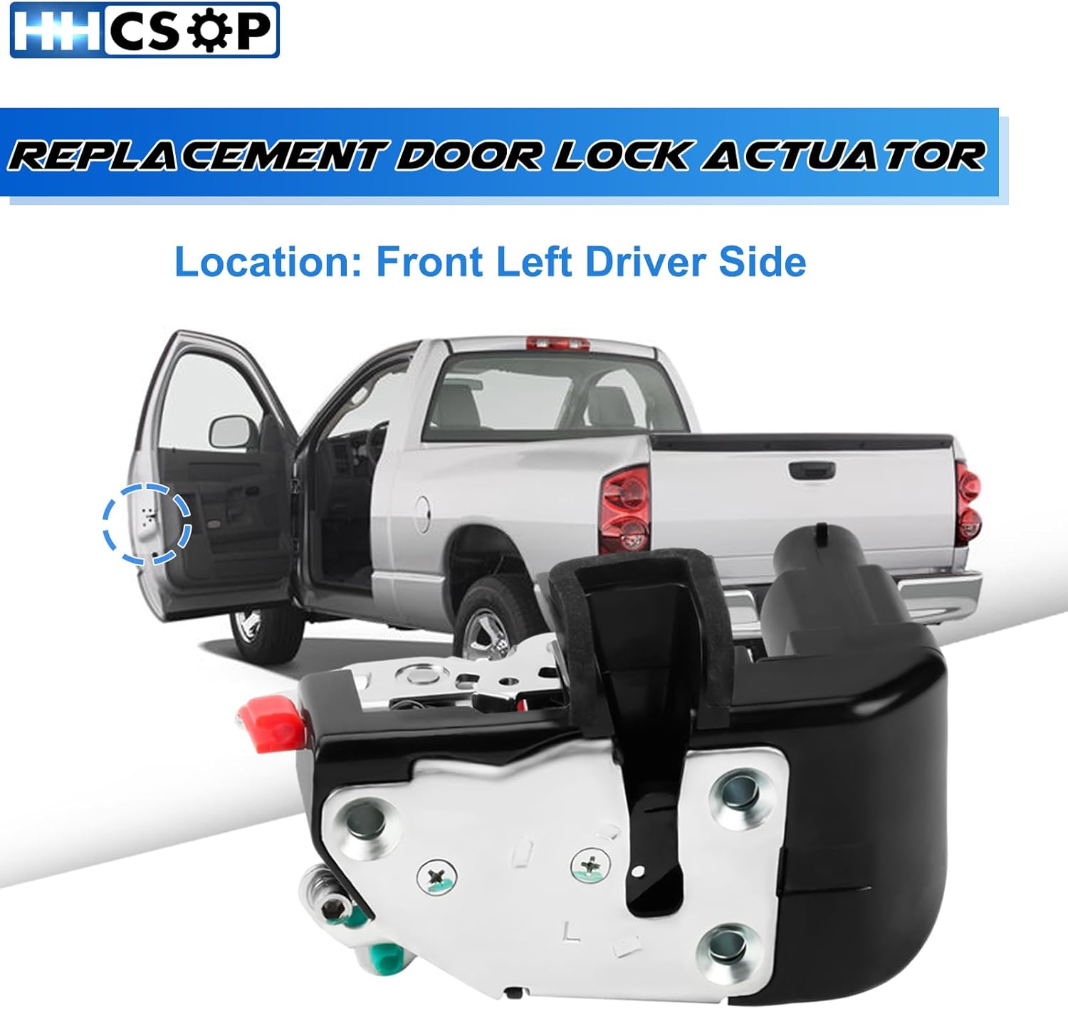 Front Driver Side Door Lock Latch Actuator Motor Replacement for Dodge Ram 1500 2500 3500 Pickup1994 1995 1996 1997 1998 1999 2000 2001 2002, Left, 931-634 55075357 55076077