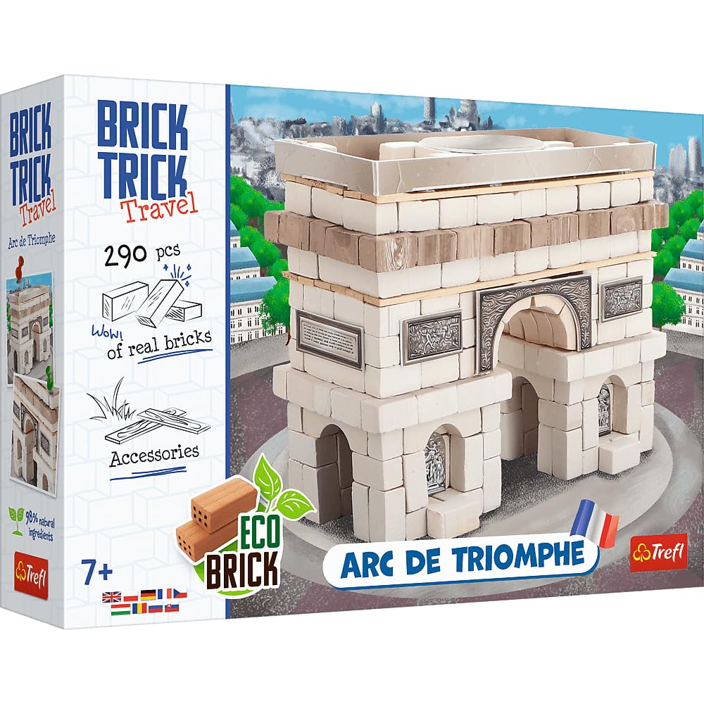 Trefl Brick Trick- Symbol, France, Natural, Building Blocks EKO Brick, DIY, over 290, Children from 7 Years Old Build with Bricks, Colour Arc de Triomphe 61551