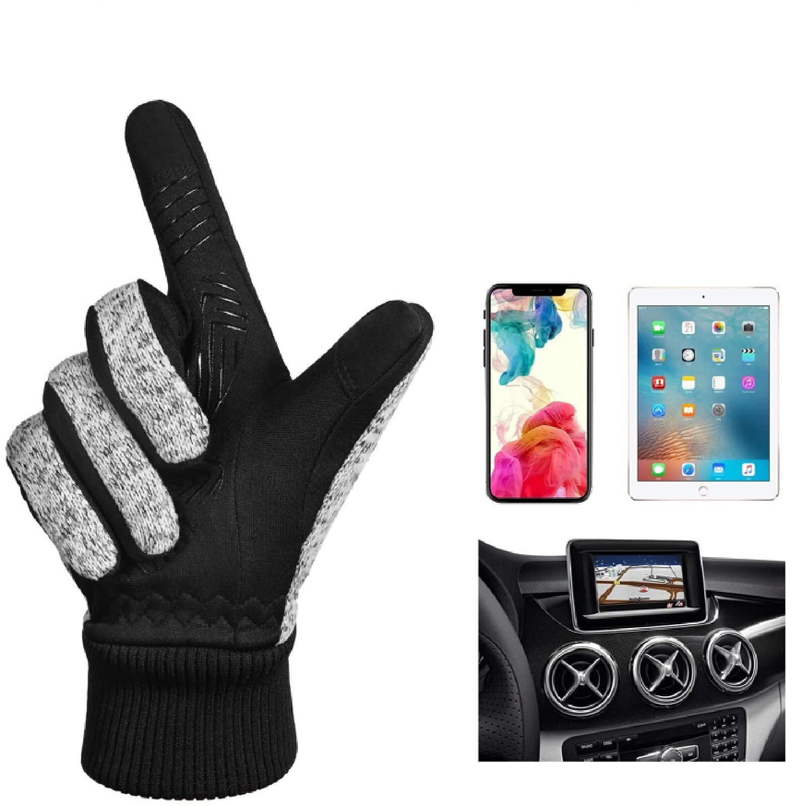 Herren Handschuhe Thermohandschuhe Winter Herren Winterhandschuhe Herren Warme Handschuhe Laufhandschuhe Touchscreen Fahrradhandschuhe