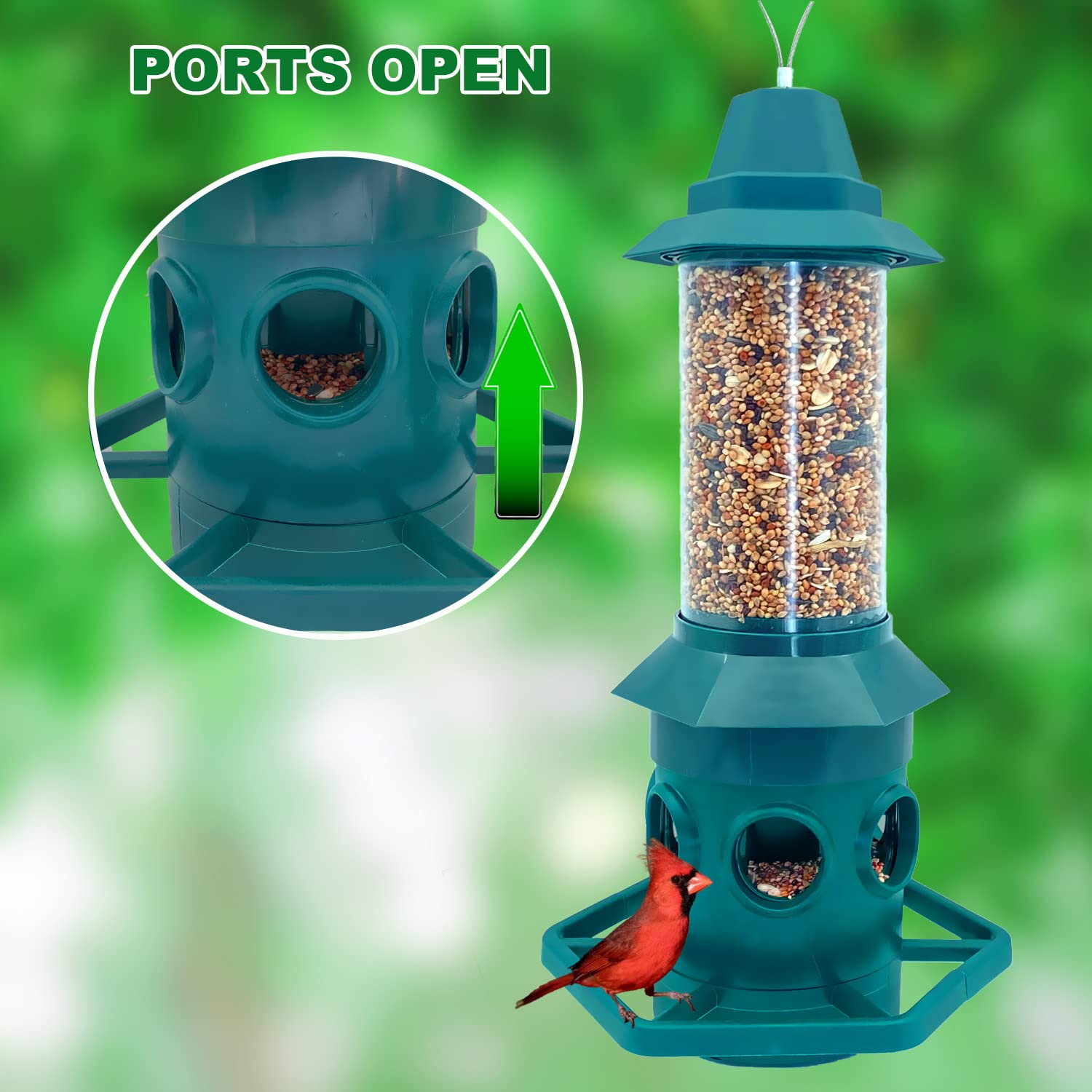 Squirrel Proof Bird Feeder for Outdoors Hanging Gravity Protection Squirrel Proof Wild Bird Feeders for Outside