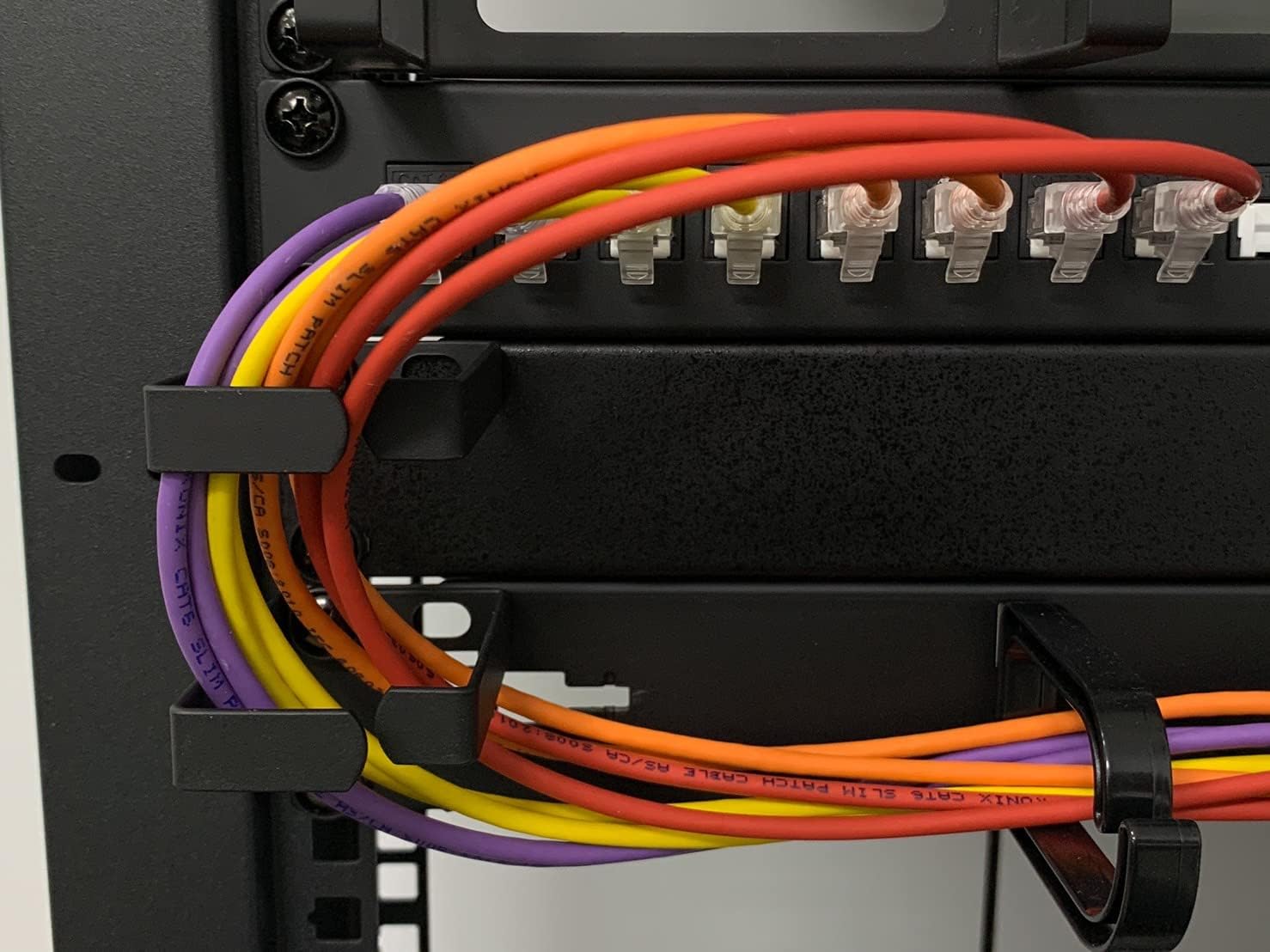 Metal Master - 10 Pack Metallic Cable Manager Ring Network Rack Cable Management Ring Cable Management Hook for Network Patch Cables, Fiber Optic, Power Cords - Made in Taiwan