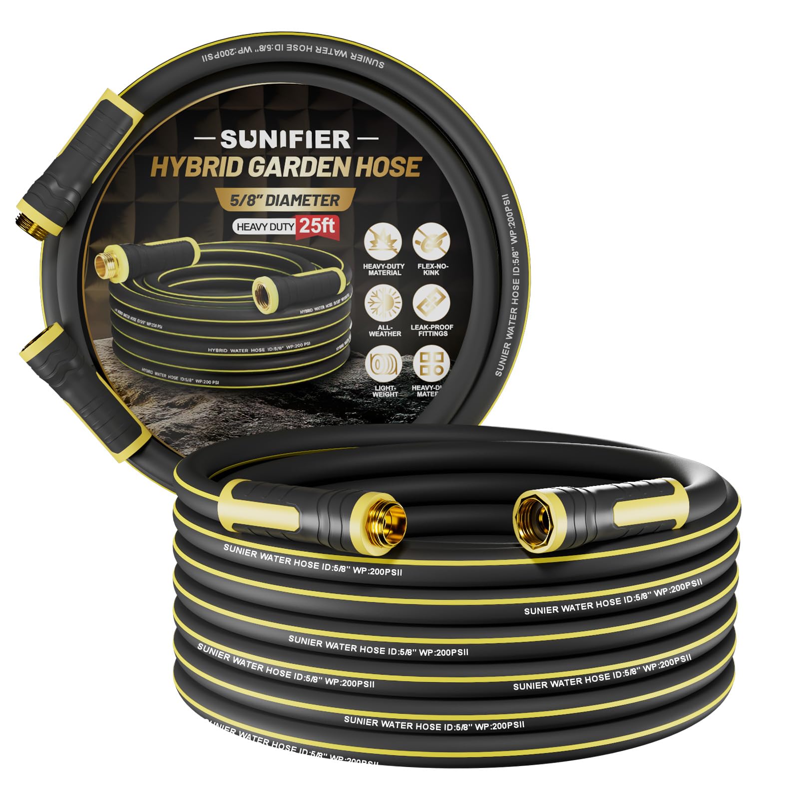 Amazon.com : Sunifier Hybrid Rubber Garden Hose 5/8 Inch, 25 ft