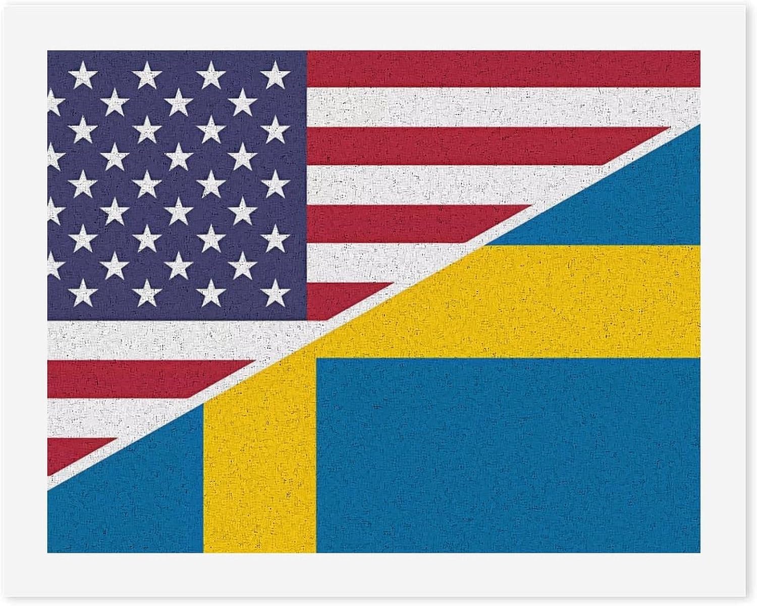 U.S.A. Swedeen Flag Funny Digital Oil Painting Horizontal DIY Printed Artwork by Number Kits Decor Gifts for Adults