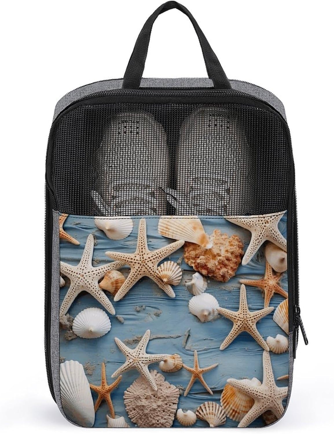 Shoe Bag, Shell Starfish Pattern Printed Shoe Bag,storage Hanging Shoe Bag,bath Towel Storage Bag