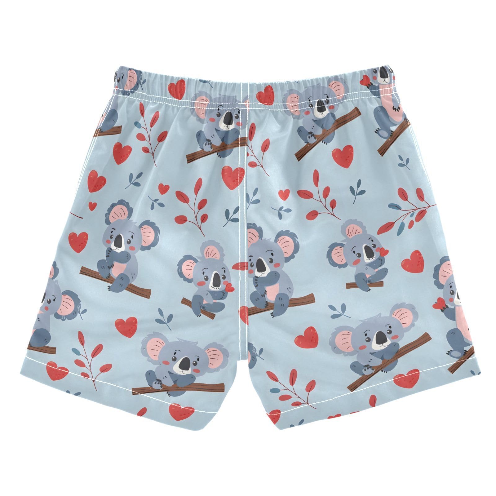 ALAZA Koala Heart Love Leaf Boys Quick Dry Beach Board Shorts Kids Swim Trunks Bathing Suit Swimsuit 3T Multicolor