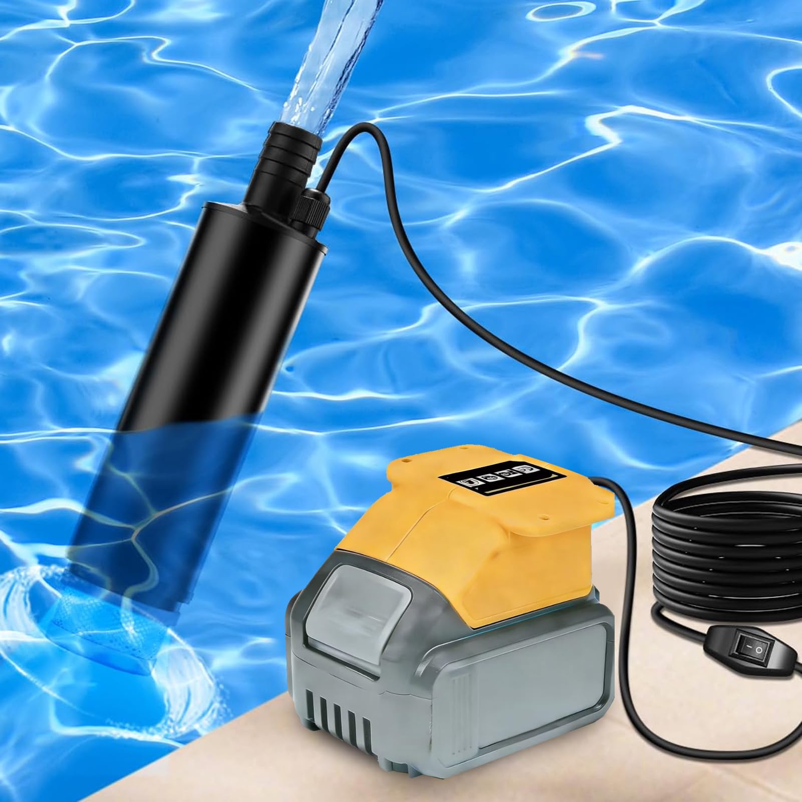 Pompa Acqua Senza Fili, Alta Portata, 100W, Design Efficiente per Piscine