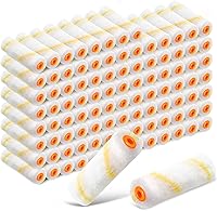 Nuogo 150-Pack 4 Inch Mini Microfiber Paint Roller Covers 1/2" Nap Yellow - Ideal for DIY Doors, Cabinets & Detailed Painting