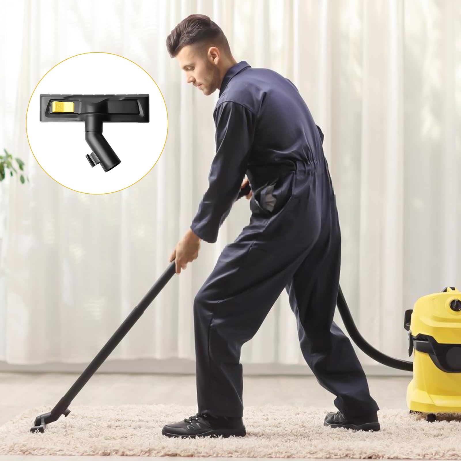 Cleanwizzard - Boquilla universal para aspiradora Karcher WD2 WD3 WD4 WD5 WD6, boquilla universal de repuesto para aspiradora en seco y húmedo de 35 mm, boquilla de aspiración en seco y húmedo de