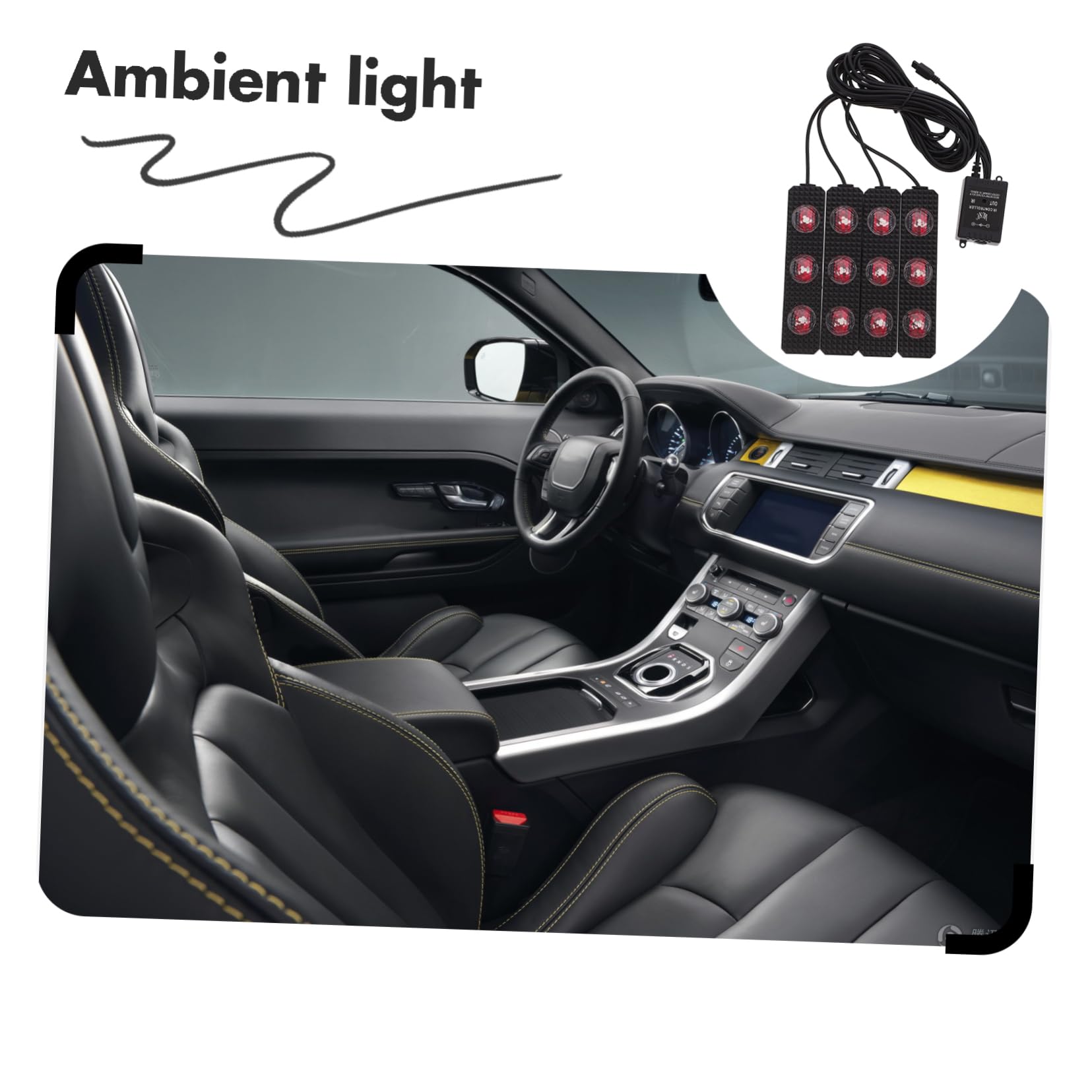 Luces LED USB para Espacio de Pies de Coche, Decoración RGB