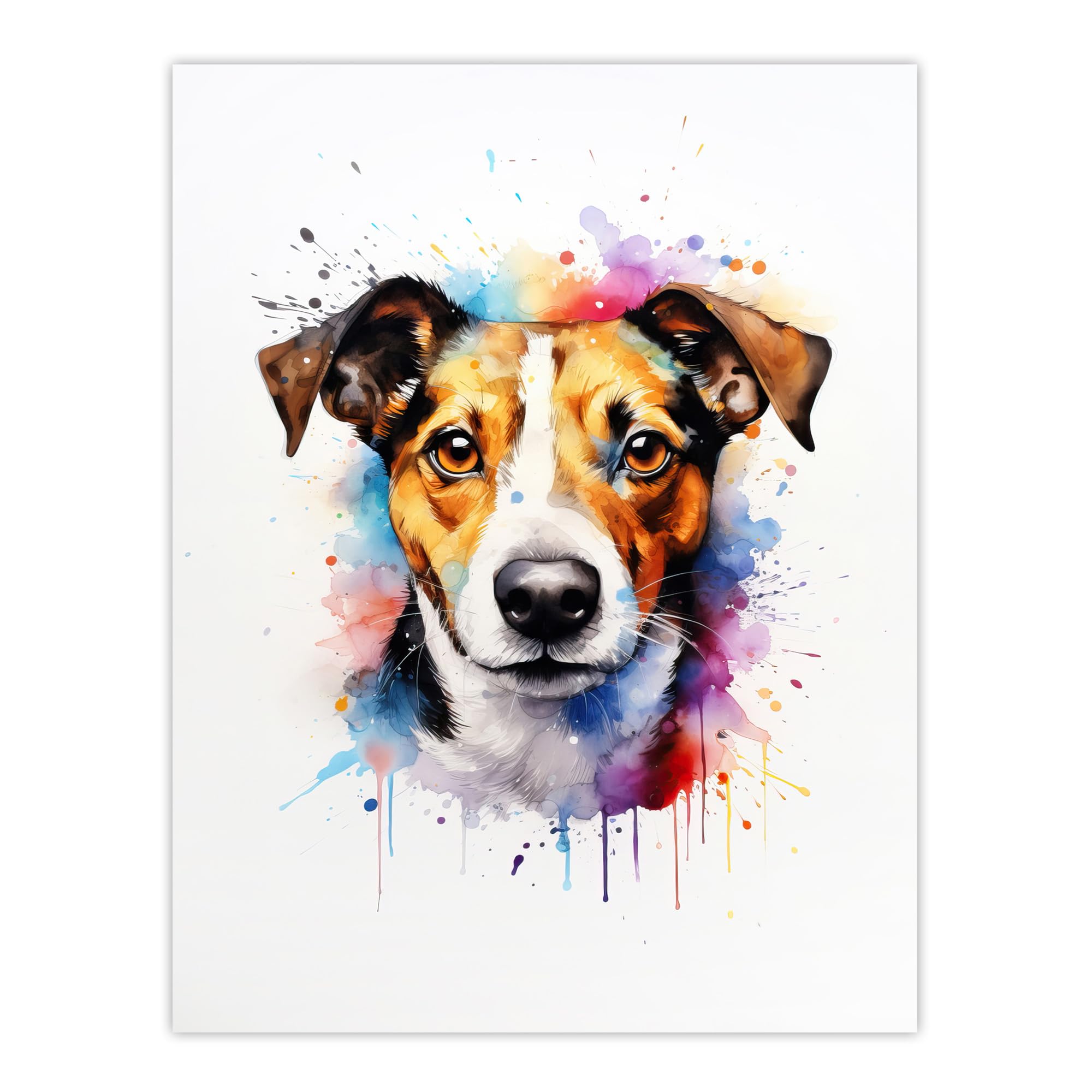 Artery8 Jack Russell Lovers Gift Watercolour Pet Portrait Painting Artwork Extra Large XL Wall Art Poster Print