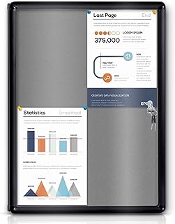 Enclosed Bulletin Board Lockable Display Case Message Board with Locking...