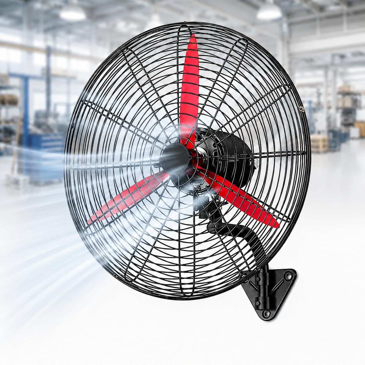 TsoLay Wall Mount Fan Oscillating, Industrial Wall Fan with 3 Speeds, 120° Oscillation & 30° Adjustable Tilt Head for Indoor, Commercial, Residential, Warehouse, Greenhouse, Workshop, Basement