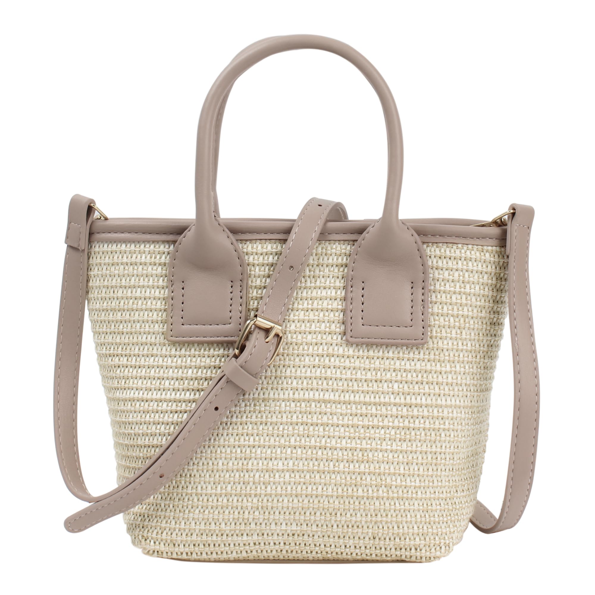 ZLM BAG USWomen's Straw Top Handle Bag Handwoven Crochet Crossbody Shoulder Bag Summer Hobo Purse