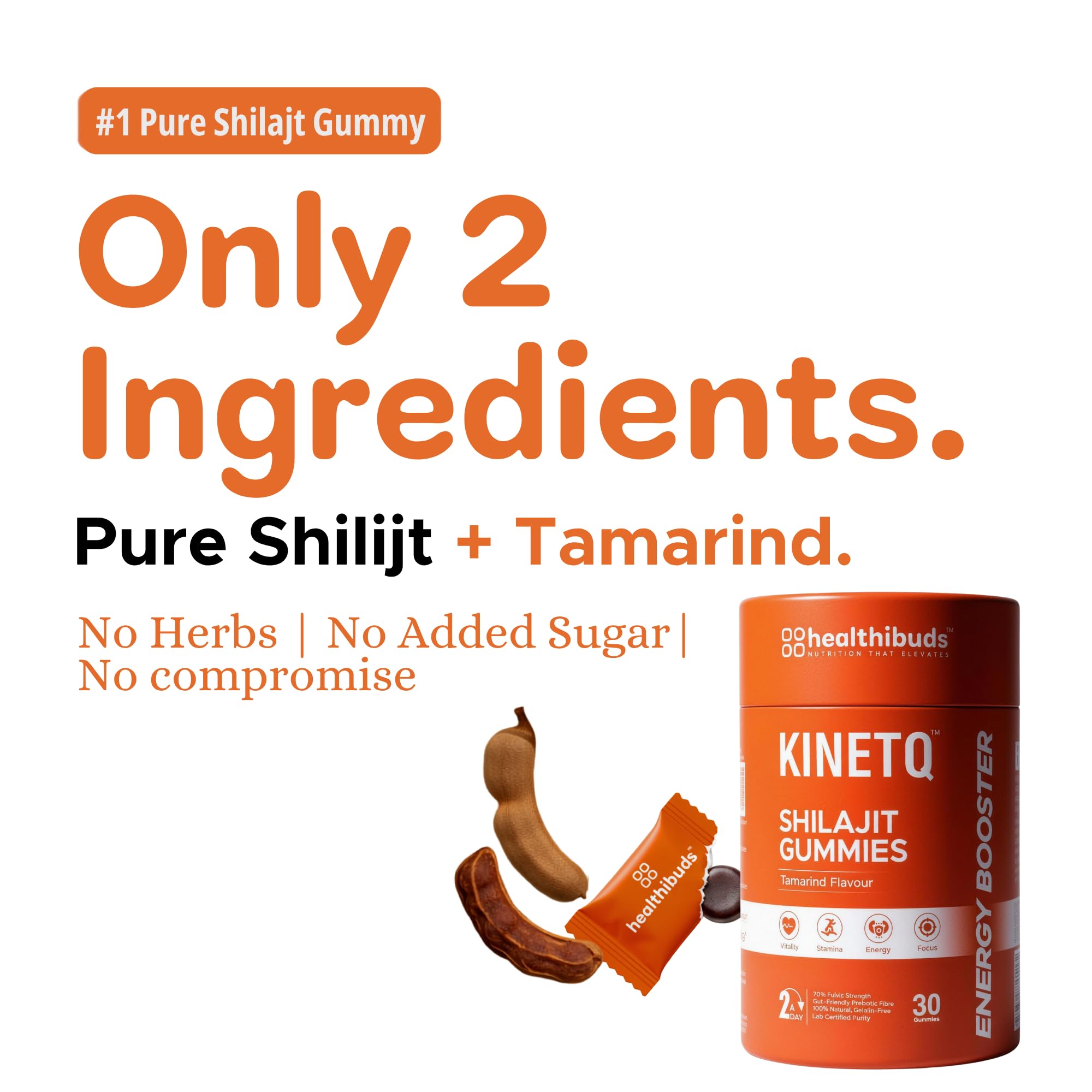 KINETQ Shilajit/Shilajeet Energy Gummies for Men & Women, 60 Count (2 * 30) — Amazon image 2