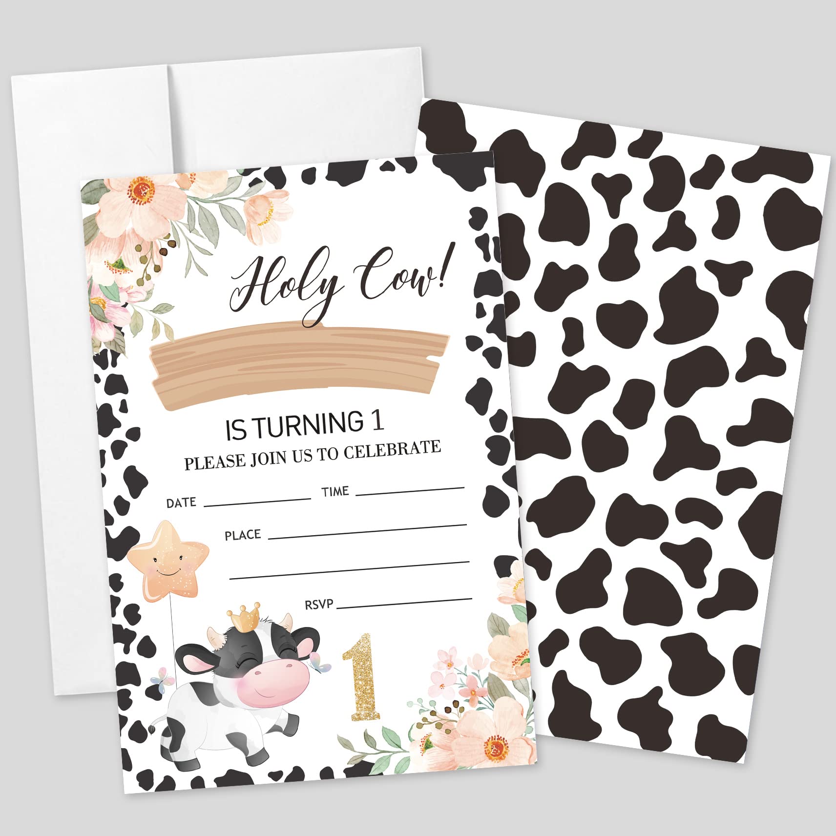 amazon-com-20-sets-holy-cow-1st-birthday-invitations-with-envelopes-holy-cow-i-m-one-double-sided-printed-birthday-party-invitation-invite-cards-for-baby-girls-farm-cow-girl-1-year-old-birthday-party-invites for Free Printable Cow Birthday Invitations Amazon.com : 20 Sets Holy Cow 1st Birthday Invitations With Envelopes,Holy Cow I'm One Double-sided Printed Birthday Party Invitation Invite Cards for Baby Girls,Farm Cow Girl 1 Year Old Birthday Party Invites : for Free Printable Cow Birthday Invitations
