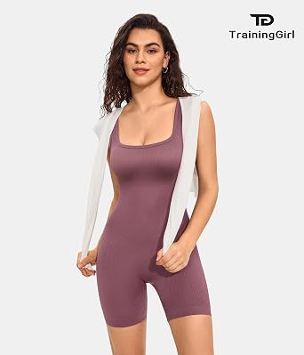 TrainingGirl Bodysuits for Women - One Piece Jumpsuits Workout Gym Bodysuit Going Out Summer Casual Cute Yoga Tank Top
