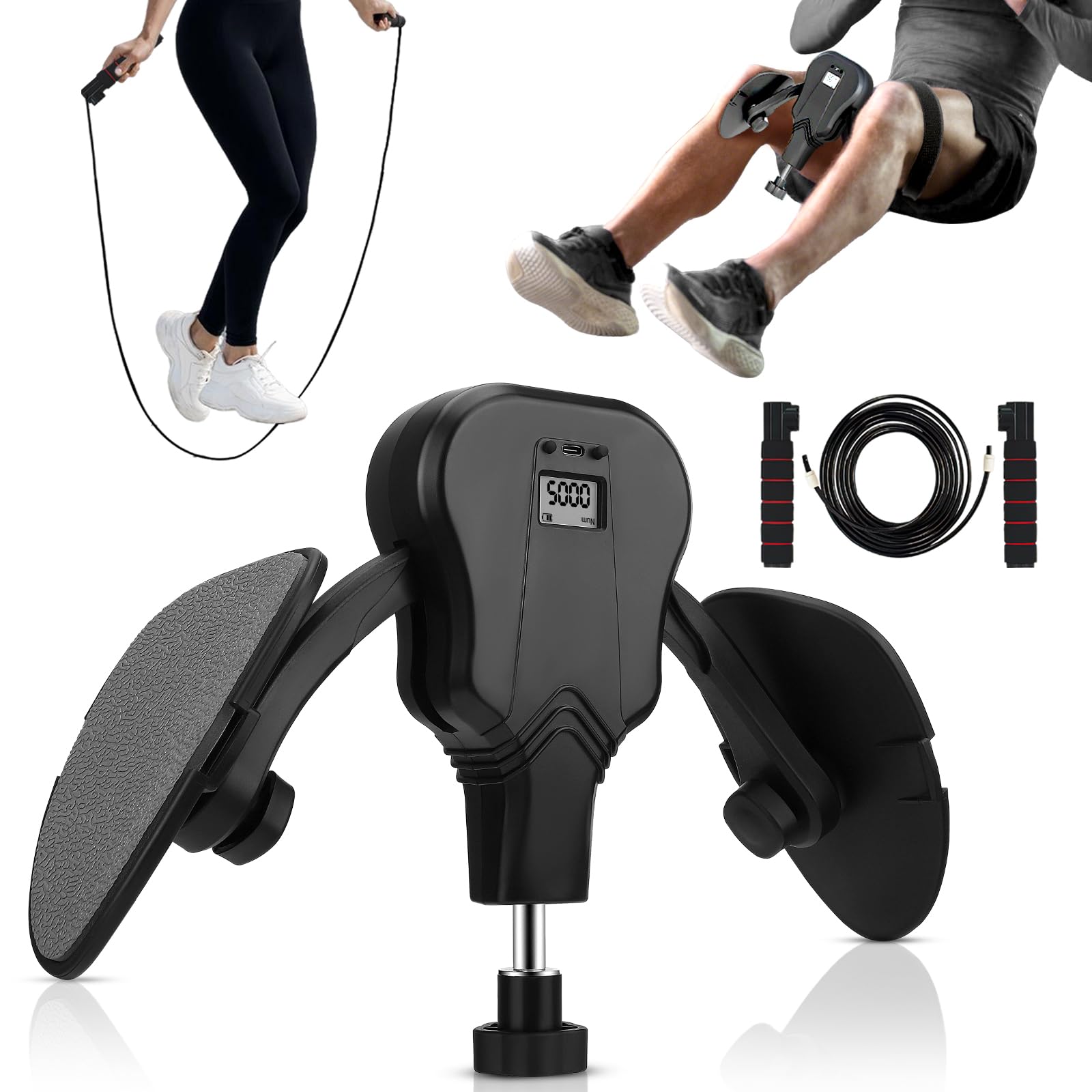 Allenatore Cosce con Display LCD 20-60KG Resistenza, Attrezzo Pressa Gambe per Donne/Uomini con Contatore Calorie, Rinforzo Pavimento Pelvico, Fitness Casa